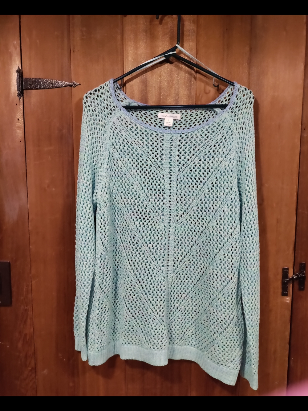 JohnPaulRichard Mint Open-Knit Scoop Neck Sweater